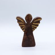 Mango Wood Angel Small - Gold Decor - 12cm