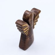 Mango Wood Angel Small - Gold Decor - 12cm
