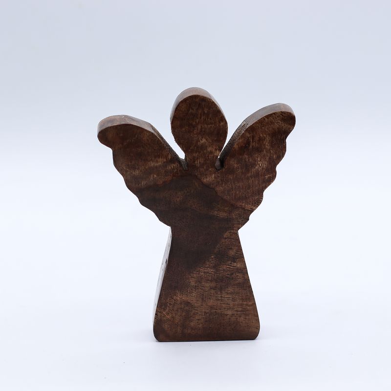 Mango Wood Angel Small - Gold Decor - 12cm