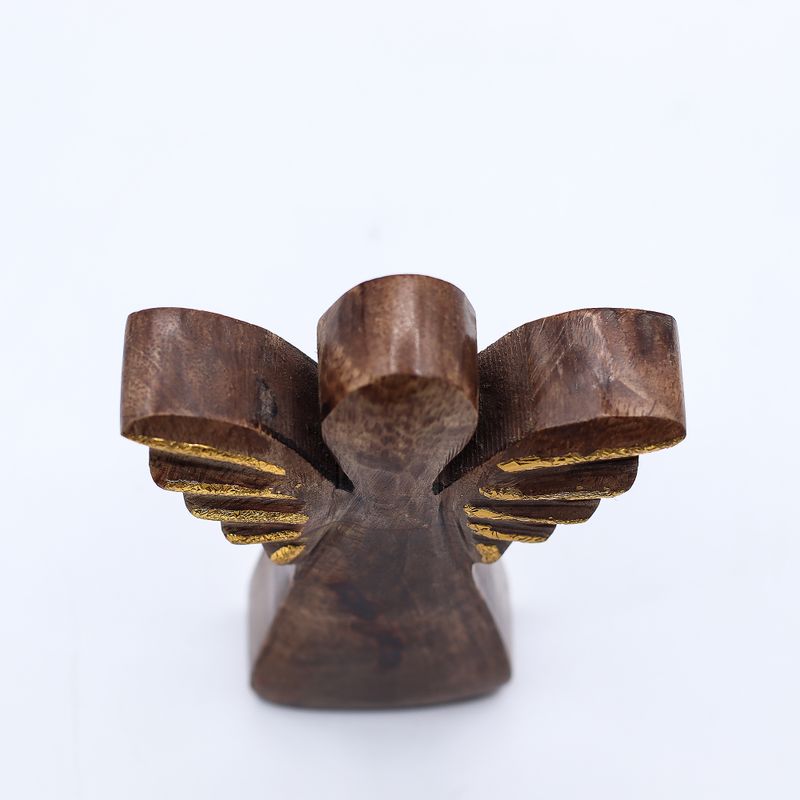 Mango Wood Angel Small - Gold Decor - 12cm