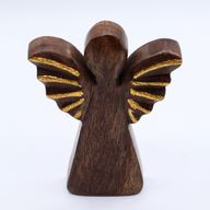 Mango Wood Angel Med - Gold Decor - 16cm