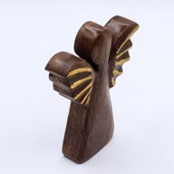 Mango Wood Angel Med - Gold Decor - 16cm