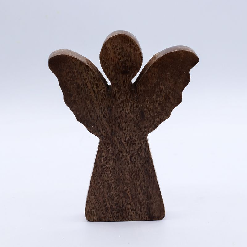 Mango Wood Angel Med - Gold Decor - 16cm