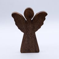 Mango Wood Angel Med - Gold Decor - 16cm