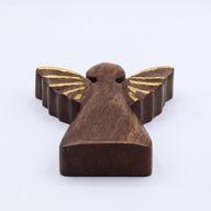 Mango Wood Angel Med - Gold Decor - 16cm