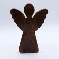 Mango Wood Angel Lrg - Gold Decor - 19cm