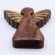 Mango Wood Angel Lrg - Gold Decor - 19cm