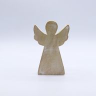 Mango Wood Angel - Whitewash - 13cm
