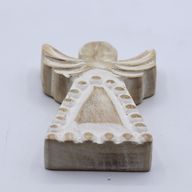 Mango Wood Angel - Whitewash - 13cm