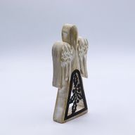 Mango Wood Angel - Whitewash with Iron Decor Cut Out - 18cm