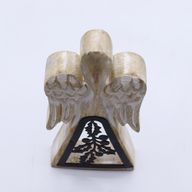 Mango Wood Angel - Whitewash with Iron Decor Cut Out - 18cm