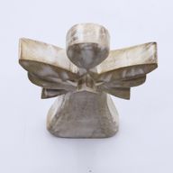 Mango Wood Angel - Whitewash with Star Cut Out - 18cm