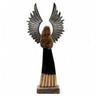 Large Mango Wood Gardian Angel Metal Wings & Enamel Detail - 40cm