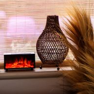 Flame Effect Aroma Diffuser with Birdsound - Black USB - Colour Change