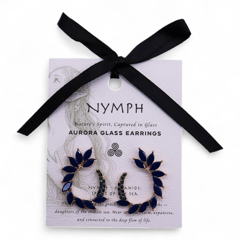 Royal Blue - Vintage Glass - Loop - Earrings