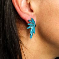 Teal Green - Vintage Glass - Fairies - Earrings