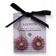 Rose Quartz - Vintage Glass - Loop - Earrings