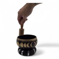 Moon Phase Singing Bowl Set- Black 10.7cm
