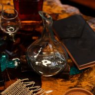 Molten Glass Mini Decanter on Wood