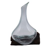 Molten Glass Mini Decanter on Wood