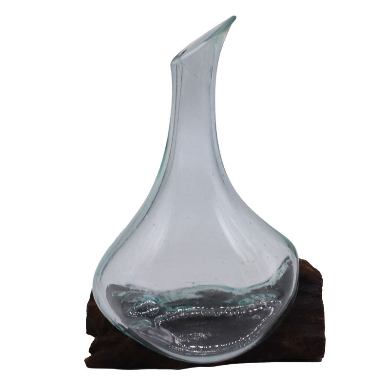 Molten Glass Mini Decanter on Wood