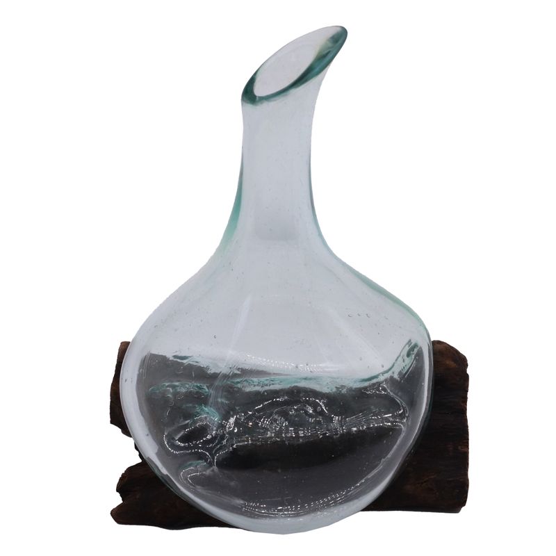 Molten Glass Mini Decanter on Wood