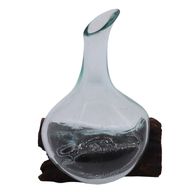 Molten Glass Mini Decanter on Wood
