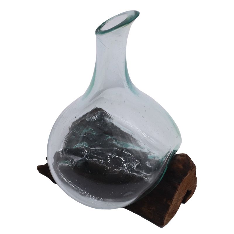 Molten Glass Mini Decanter on Wood