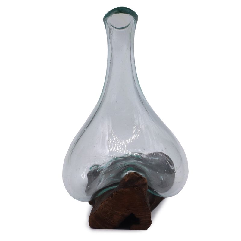 Molten Glass Mini Decanter on Wood