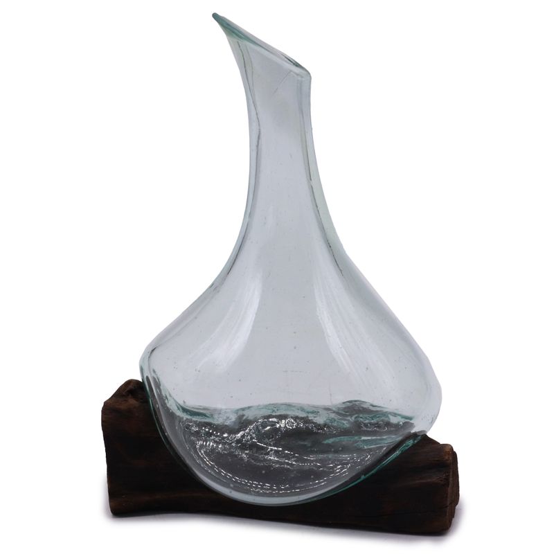 Molten Glass Mini Decanter on Wood