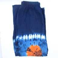 Japanese Style Lounge Pants - Large -Blue, Teal / Orange
