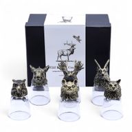 Gift Set of 6 Bottom Up Shot Glasses (50ml) - Wild Forest Creatures