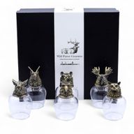 Gift Set of 6 Bottom Up Glasses (100ml) - Wild Forrest Creatures