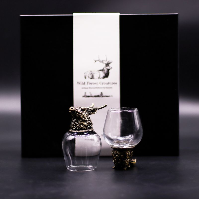 Gift Set of 6 Bottom Up Glasses (100ml) - Wild Forrest Creatures