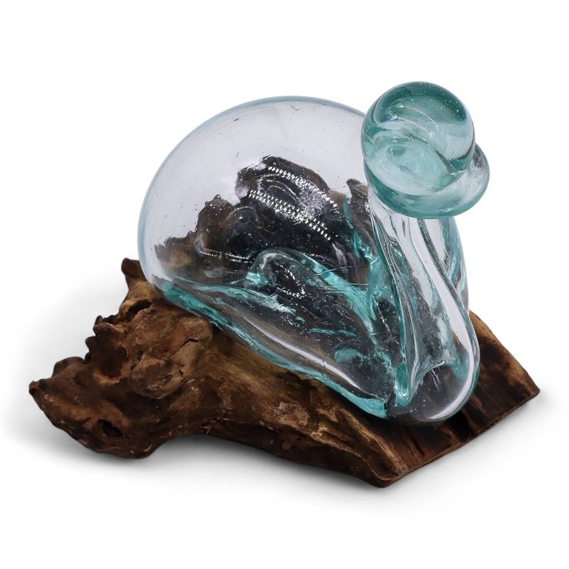 Molten Glass Duck Decanter on Wood with Stopper