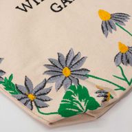 Cotton Tote with Embroidery - Wildflower Garden with Purple Flowers