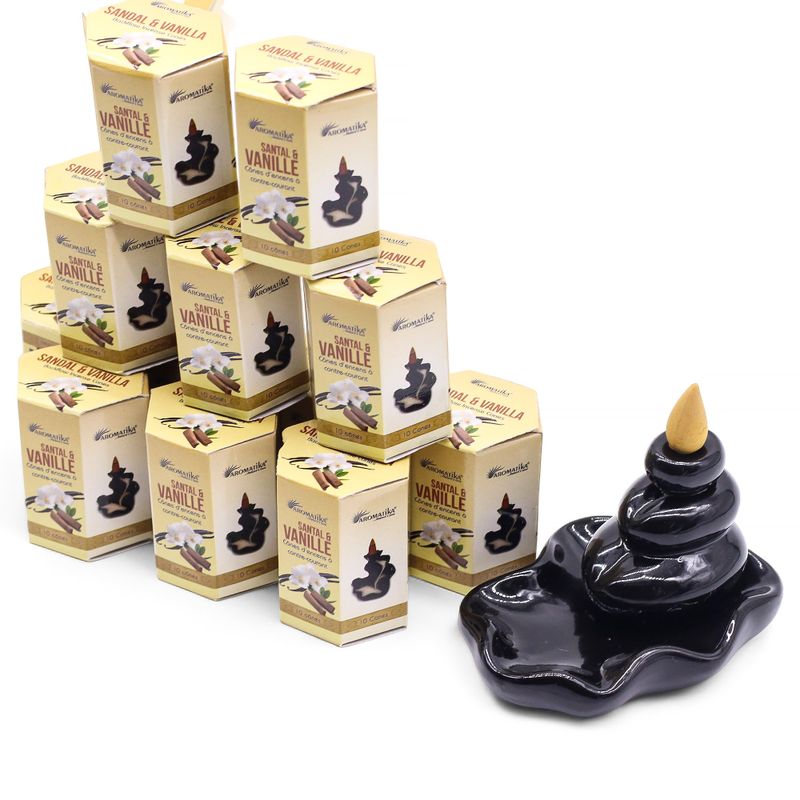 Aromatika Masala Backflow Incense - Sandalwood & Vanilla