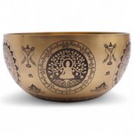 Pure Brass Etched Yogi - Set of 4 - Approx 3.85kg