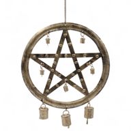 Indian Chimes - Iron Pentagon with Cow Bells - 25x49cm