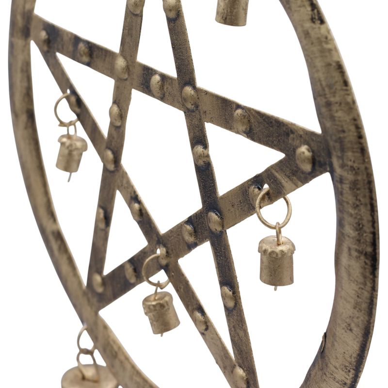 Indian Chimes - Iron Pentagon with Cow Bells - 25x49cm