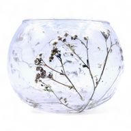 Natural Floral Glass - Bowl Candle Holder - Margarita - (8x10cm)