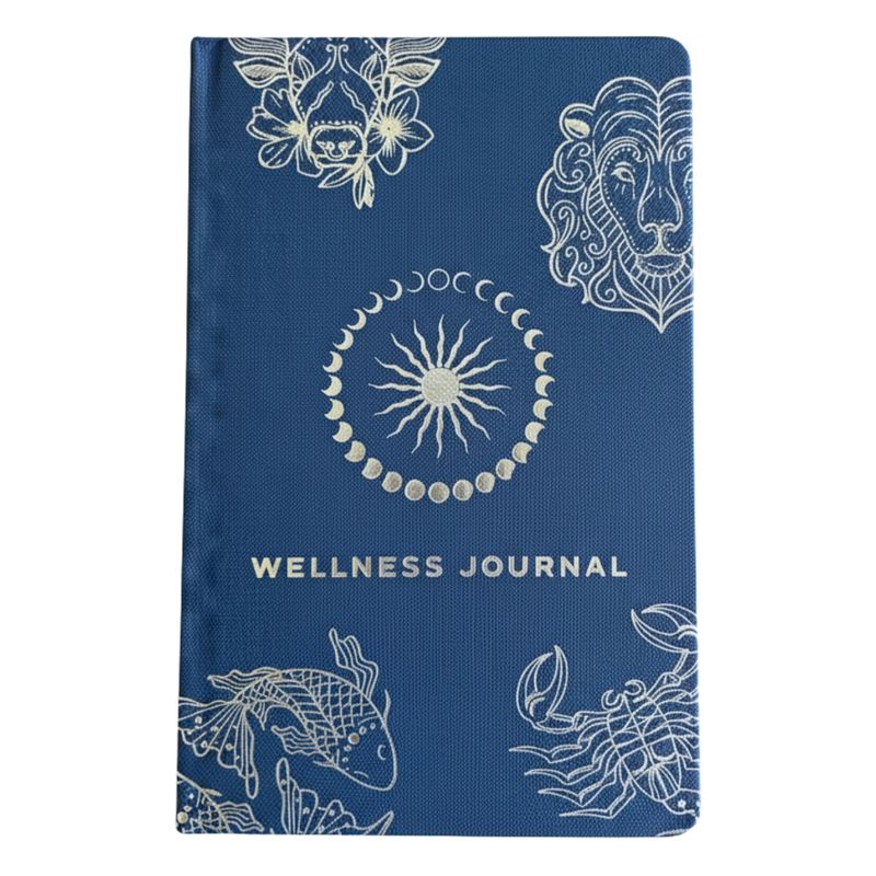 Midnight Blue & Silver Wellbeing Journal  - 120 pages - Zodiac Signs