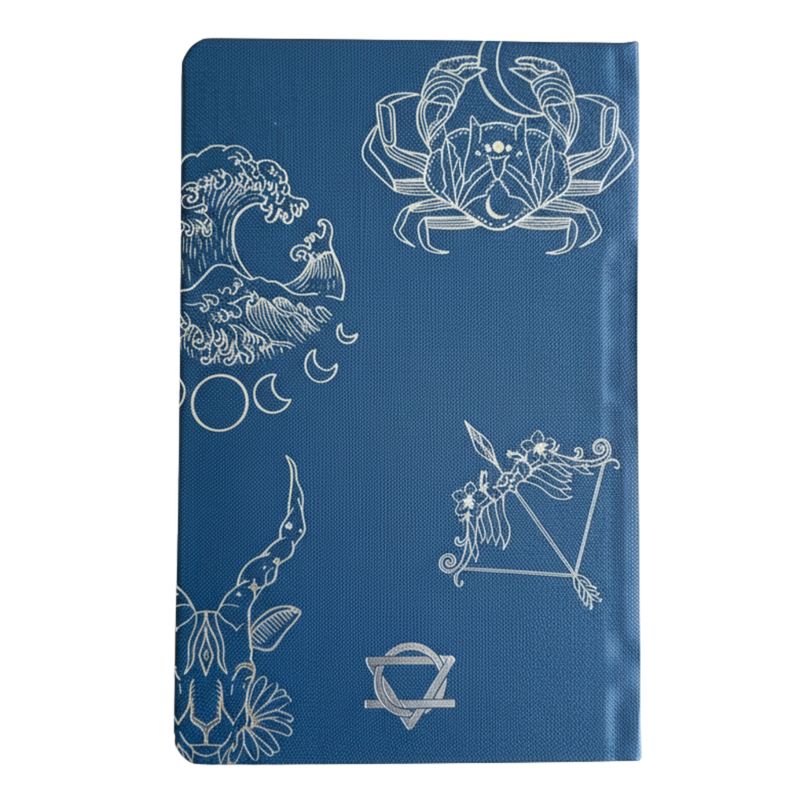 Midnight Blue & Silver Wellbeing Journal  - 120 pages - Zodiac Signs