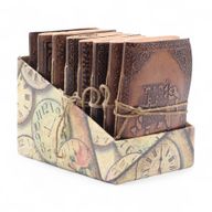Assorted Medium Esoteric Leather Notebooks (5x3.5") - Display Case
