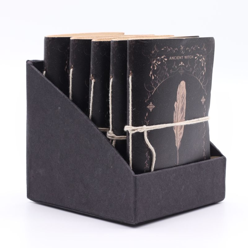 Assorted Ancient Witch Ritual Notebooks - Leather (6x4.5") - Display Case
