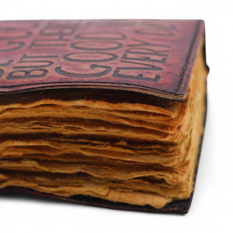 Fat Deckled Edge Leather Notebook (5x3.5") - Every Day May Not Be Good