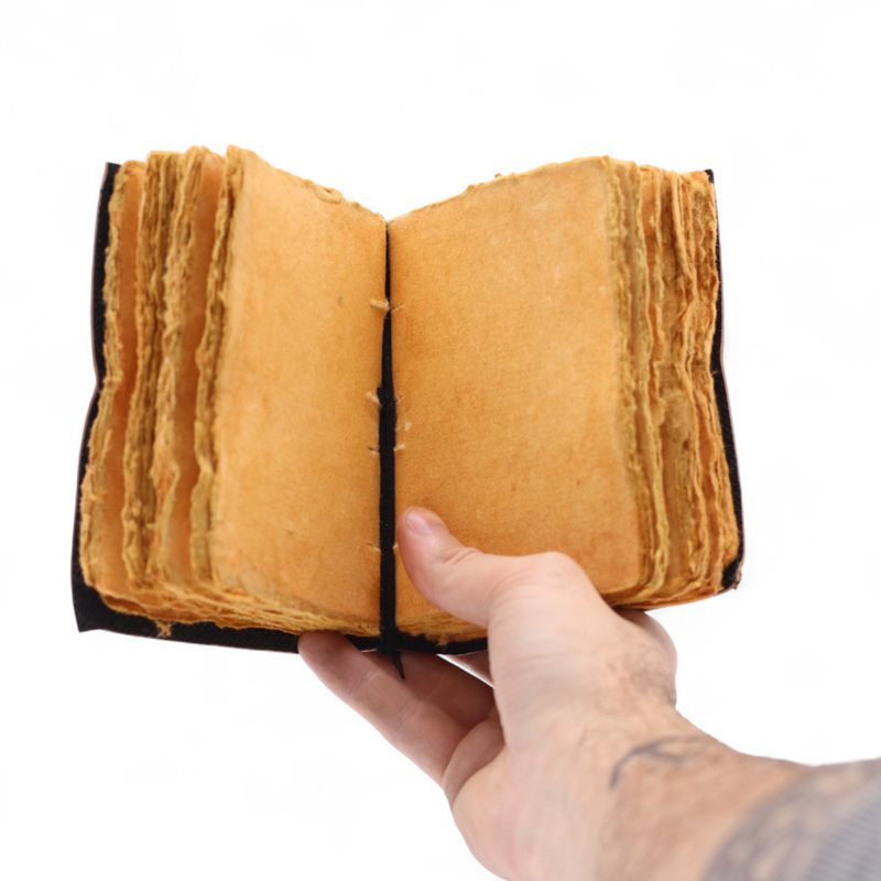 Fat Deckled Edge Leather Notebook (5x3.5") - The Stories I Tell Myself