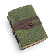 Fat Deckled Edge Leather Notebook (5x3.5") - Green Maze Pattern