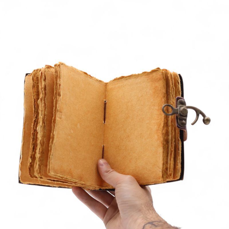 Fat Deckled Edge Leather Notebook (6x4") - The Book of Untold Stories