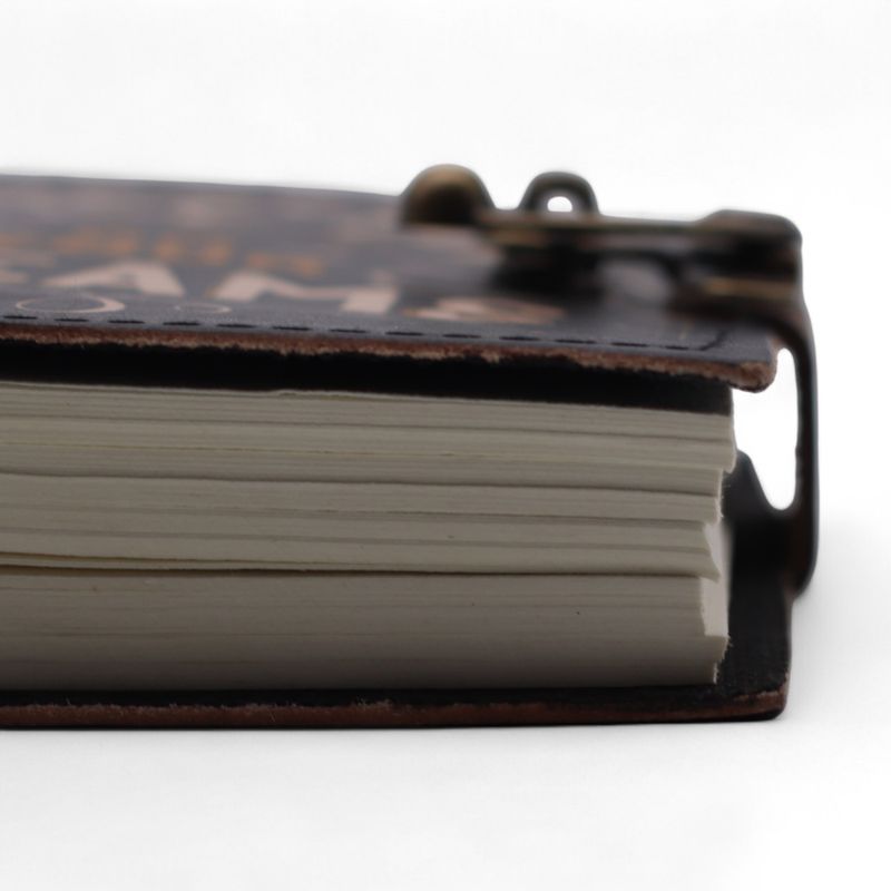 Leather Printed Notebook (7x5") - Never Give Up On Your Dreams  - 200 Pages